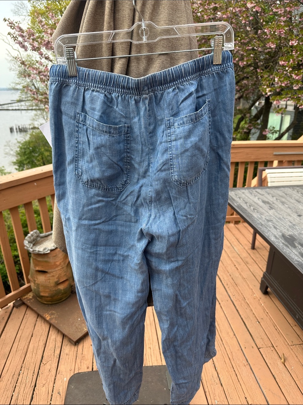 Splendid Light Blue Drawstring Wide-Leg Pants - Picture 4 of 4